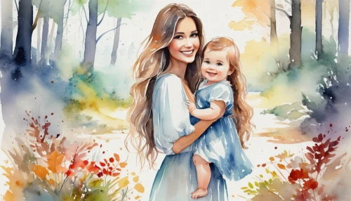 little girl and mother,capricorn mother and child,watercolor painting,baby with mom,watercolor baby items,watercolor background,mother with child,photo painting,watercolor women accessory,mother and child,mother-to-child,watercolor paint,oil painting on canvas,children's background,oil painting,watercolor,nursery,nursery decoration,mom and daughter,kids illustration,Illustration,Paper based,Paper Based 25