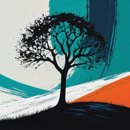 isolated tree,painted tree,tree silhouette,lone tree,old tree silhouette,flourishing tree,the branches of the tree,birch tree illustration,tree and roots,watercolor tree,a tree,tree thoughtless,cardstock tree,tree of life,the roots of trees,teal and orange,tree,the trees,the japanese tree,background vector,Art,Artistic Painting,Artistic Painting 42