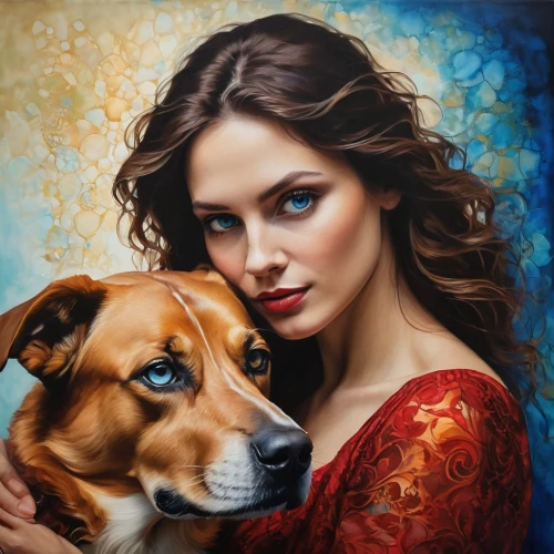 girl with dog,oil painting on canvas,romantic portrait,oil painting,art painting,oil on canvas,artistic portrait,custom portrait,italian painter,girl portrait,artist portrait,fantasy portrait,photo painting,woman portrait,mystical portrait of a girl,boho art,portrait of a girl,oil paint,fineart,fantasy art,Photography,General,Cinematic