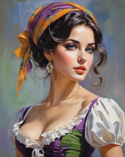 young woman,italian painter,oil painting,romantic portrait,victorian lady,art painting,beautiful bonnet,comely,portrait of a girl,girl with cloth,milkmaid,oil painting on canvas,girl in cloth,young lady,la violetta,girl portrait,woman portrait,fantasy portrait,a charming woman,fantasy art,Conceptual Art,Oil color,Oil Color 10