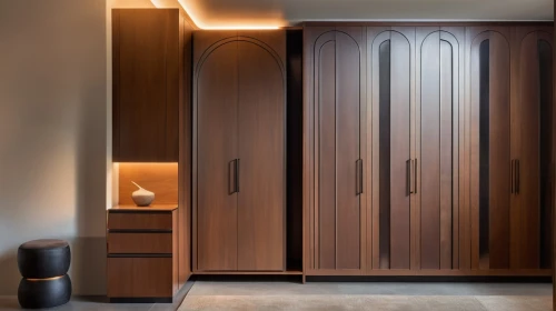 walk-in closet,dark cabinetry,hinged doors,storage cabinet,armoire,room divider,cabinetry,cupboard,dark cabinets,bathroom cabinet,search interior solutions,cabinets,wooden door,under-cabinet lighting,contemporary decor,sliding door,pantry,interior modern design,corten steel,closet,Photography,General,Realistic