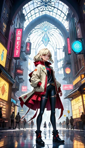 anime japanese clothing,heavy object,vocaloid,red saber,nero,harajuku,a200,cg artwork,shinjuku,hk,shibuya,cyberpunk,metropolis,uruburu,fantasia,persona,cosplay image,hatsune miku,anime 3d,yang,Anime,Anime,Cartoon