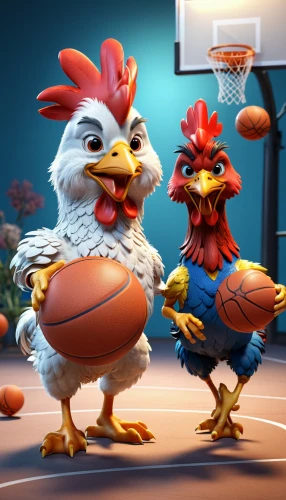 basketball officials,woman's basketball,chicken run,basketball,rooster in the basket,basketball player,women's basketball,girls basketball,animal sports,basketball official,chickens,chicken bird,chicken 65,outdoor basketball,roosters,nba,the chicken,chicken soup,basketball moves,fire birds,Unique,3D,3D Character
