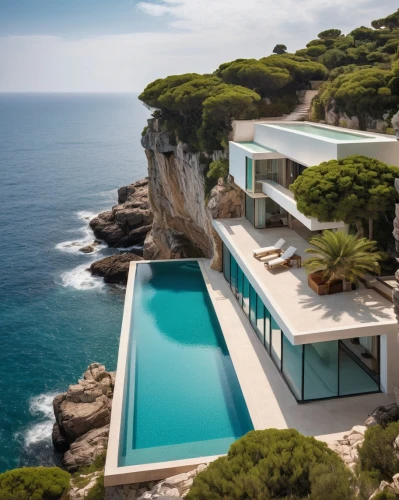 infinity swimming pool,luxury property,pool house,dunes house,luxury real estate,cliffs ocean,south france,luxury home,holiday villa,house by the water,the balearics,south of france,roof top pool,beautiful home,summer house,modern architecture,cliff top,holiday home,monaco,modern house,Photography,General,Realistic