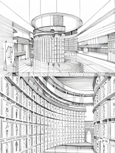 bookshelves,multistoreyed,bookcase,shelving,shelves,panopticon,celsus library,digitization of library,pantry,storage,archidaily,bookstore,kirrarchitecture,japanese architecture,apothecary,wine cellar,food storage,library,ufo interior,capsule hotel,Design Sketch,Design Sketch,Hand-drawn Line Art