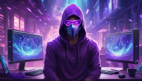twitch logo,twitch icon,anonymous hacker,hacker,cyber,purple,purple background,cyber crime,man with a computer,hacking,hooded man,lures and buy new desktop,purple wallpaper,cyberpunk,night administrator,raven rook,pc,bazlama,computer art,edit icon,Illustration,Realistic Fantasy,Realistic Fantasy 01