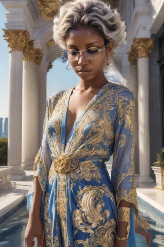 blue jasmine,versace,havana brown,african american woman,aphrodite,goddess of justice,queen,queen bee,vittoriano,a woman,marylyn monroe - female,black woman,cleopatra,royalty,queen cage,fabulous,neoclassic,black women,cepora judith,pharaonic,Photography,Realistic