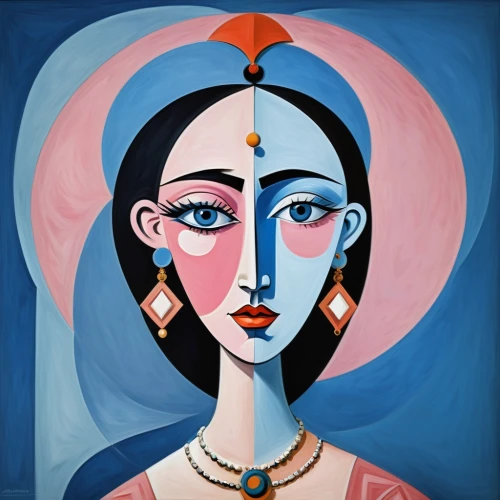 art deco woman,indian headdress,woman's face,hare krishna,decorative figure,woman face,girl with a pearl earring,portrait of a girl,indian art,headdress,khokhloma painting,woman thinking,portrait of a woman,woman with ice-cream,head woman,kundalini,young woman,indian woman,woman portrait,radha,Art,Artistic Painting,Artistic Painting 43
