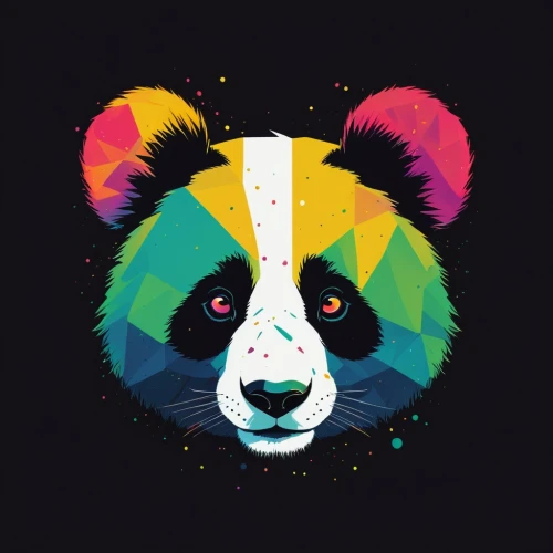 pandabear,panda,panda bear,chinese panda,kawaii panda,pandas,rainbow background,giant panda,kawaii panda emoji,pandoro,rainbow pencil background,hanging panda,red panda,little panda,animal icons,cub,panda cub,raimbow,rainbow pattern,rainbow rabbit,Illustration,Paper based,Paper Based 19