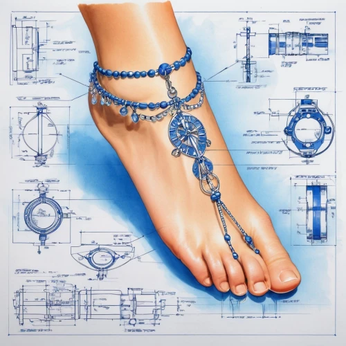 anklet,foot model,foot reflexology,blueprints,sewing machine feet,blueprint,jewelry manufacturing,reflexology,technical drawing,circuitry,cinderella shoe,prosthetics,bracelet jewelry,medical equipment,foot reflex,nautical clip art,mazarine blue,water shoe,circuit component,bathing shoes,Unique,Design,Blueprint