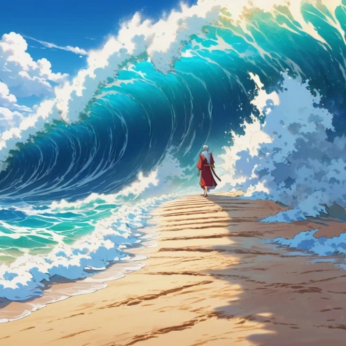 japanese waves,big wave,tidal wave,red sea,god of the sea,tsunami,el mar,wave,japanese wave,ocean,big waves,sea,waves,the wind from the sea,ocean background,the road to the sea,ocean waves,the endless sea,the sea,rogue wave,Illustration,Japanese style,Japanese Style 03