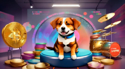 disc dog,dogecoin,easter dog,beagle,jukebox,dog illustration,pot of gold background,bongo,pet shop,pet portrait,color dogs,smaland hound,beagador,penny,toy drum,beaglier,veterinary,bongo drum,kooikerhondje,laundromat