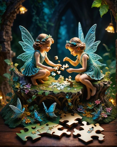 vintage fairies,fairies,faery,fairies aloft,wood angels,faerie,fairy forest,jigsaw puzzle,fairy world,children's fairy tale,cupido (butterfly),little girl fairy,fairy village,fantasy picture,3d fantasy,child fairy,fantasy art,fairy house,fairy,fairy tale,Photography,General,Fantasy