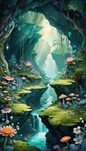 mushroom landscape,fairy forest,fairy world,underwater oasis,fairy village,fantasy landscape,koi pond,underwater landscape,underground lake,cave on the water,underwater background,mushroom island,elven forest,forest glade,fairytale forest,aquarium,lagoon,forest floor,the brook,wishing well,Illustration,Abstract Fantasy,Abstract Fantasy 11