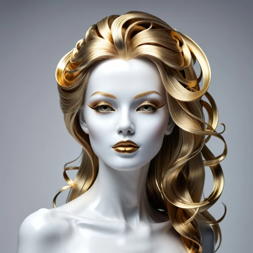 gold foil mermaid,gold paint stroke,golden haired,gold paint strokes,golden mask,golden crown,gold foil crown,gold mask,gold foil art,gold lacquer,gold filigree,artificial hair integrations,medusa,gold crown,realdoll,yellow-gold,sculpt,mary-gold,gold color,art deco woman