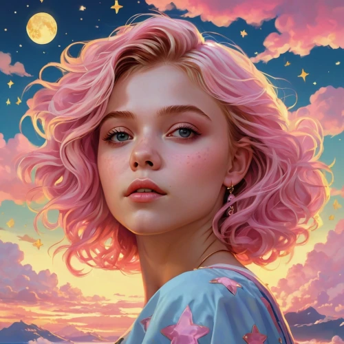 fantasy portrait,mystical portrait of a girl,girl portrait,sky rose,digital painting,world digital painting,pink dawn,rosa ' amber cover,digital art,portrait background,romantic portrait,eglantine,pink beauty,portrait of a girl,digital artwork,child portrait,digital illustration,pink background,fantasy art,ipê-rosa,Photography,General,Realistic