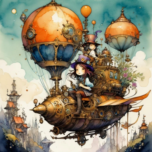 steampunk,airship,airships,baron munchausen,sea fantasy,fantasy world,air ship,galleon,children's fairy tale,fairies aloft,fairy world,fantasy city,voyage,waterglobe,alice in wonderland,fantasy art,globe,fairy tale character,galleon ship,traveler,Conceptual Art,Daily,Daily 34