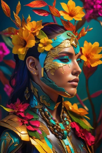 masquerade,colorful floral,kahila garland-lily,flora,fantasy portrait,tropical bloom,girl in flowers,fallen colorful,world digital painting,floral composition,digital painting,flower painting,boho art,girl in a wreath,flower art,wreath of flowers,petals,elven flower,digital art,fallen flower,Photography,Artistic Photography,Artistic Photography 08