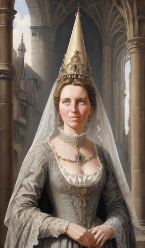 mother of the bride,girl in a historic way,bridal,bridal dress,tiara,bride,the hat of the woman,diademhäher,wedding dress,victorian lady,bridal clothing,portrait of a woman,the prophet mary,portrait of christi,gothic portrait,dead bride,veil,romantic portrait,diadem,woman holding pie,Digital Art,Comic