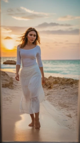 plus-size model,beach background,walk on the beach,celtic woman,girl on the dune,plus-size,sun bride,image manipulation,beach walk,woman walking,girl walking away,wedding photography,footprints in the sand,girl in white dress,divine healing energy,passion photography,girl in a long dress,barefoot,pregnant woman icon,singing sand,Photography,General,Commercial