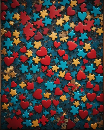 jigsaw puzzle,motifs of blue stars,origami paper,puzzle,tessellation,painted hearts,heart pattern,red snowflake,star pattern,puzzle piece,jigsaw,meeple,memphis pattern,autism infinity symbol,colorful star scatters,red and blue heart on railway,candy pattern,puzzle pieces,mechanical puzzle,colorful heart,Photography,General,Fantasy