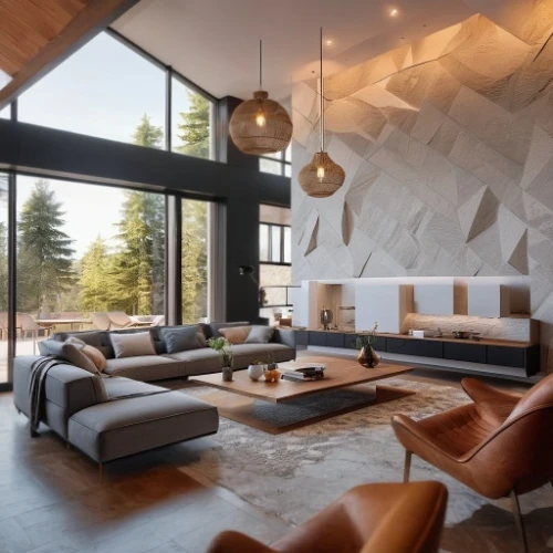 modern living room,interior modern design,modern decor,fire place,living room,contemporary decor,the cabin in the mountains,alpine style,livingroom,interior design,house in the mountains,loft,family room,luxury home interior,house in mountains,great room,fireplace,cubic house,modern room,modern style