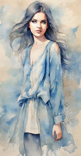 watercolor blue,watercolor women accessory,watercolor painting,watercolor background,oil painting on canvas,fashion illustration,blue painting,watercolor paint,photo painting,little girl in wind,watercolor,girl in cloth,oil painting,girl with cloth,girl in a long,art painting,mazarine blue,mystical portrait of a girl,watercolor pencils,watercolor paint strokes,Digital Art,Watercolor