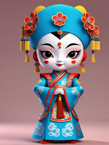 geisha girl,geisha,oriental princess,taiwanese opera,kokeshi doll,japanese doll,peking opera,the japanese doll,oriental girl,kokeshi,female doll,doll figure,asian costume,chinese art,oriental,cloth doll,handmade doll,daruma,artist doll,painter doll,Unique,3D,3D Character