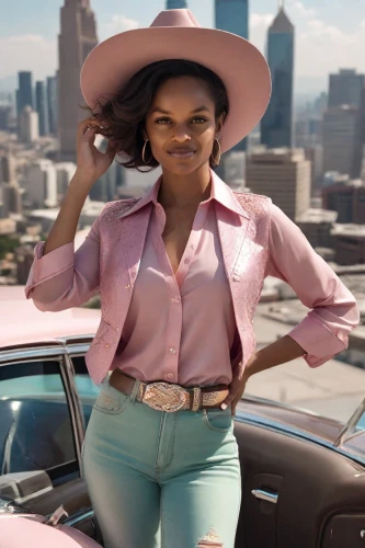 ford maverick,chevrolet opala,retro women,cowgirl,retro woman,sheriff,buick y-job,dodge la femme,lincoln capri,buick century,panama hat,pink car,cowboy hat,western pleasure,pink lady,buick lesabre,vintage fashion,ford torino,southern belle,commercial,Photography,Natural
