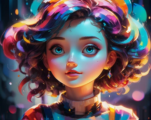 fantasy portrait,digital painting,mystical portrait of a girl,transistor,girl portrait,world digital painting,digital art,merida,colorful doodle,illustrator,kids illustration,digital illustration,clementine,echo,colorful light,colorful heart,digital artwork,eleven,girl in a wreath,luminous,Conceptual Art,Daily,Daily 21