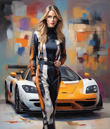 mclaren automotive,automobile racer,porsche,lamborghini,supercars,race car driver,mclaren,porsche 718,motor sport,supercar week,oil painting on canvas,art painting,racer,girl and car,racing car,sport car,sportscar,mclaren mp4-12c,sports car racing,race driver,Digital Art,Impressionism