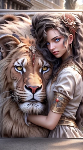 lionesses,she feeds the lion,lioness,two lion,female lion,lion white,panthera leo,fantasy art,felidae,lion,lion - feline,lions couple,white tiger,fantasy picture,tigerle,big cats,tigers,liger,white lion,world digital painting