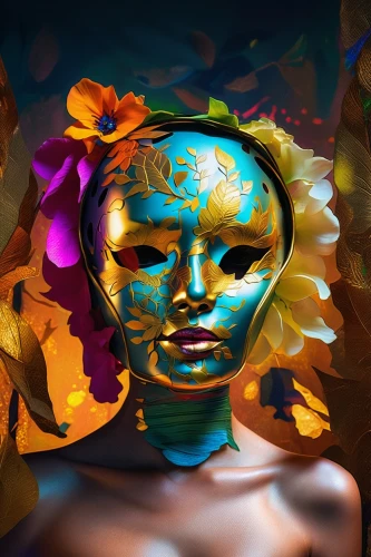 world digital painting,girl in a wreath,golden mask,digital art,digital painting,masquerade,bodypainting,digital artwork,flowers png,neon body painting,golden wreath,girl in flowers,flower nectar,psychedelic art,digital creation,floral composition,light mask,flower painting,portrait background,colorful background,Photography,Artistic Photography,Artistic Photography 08