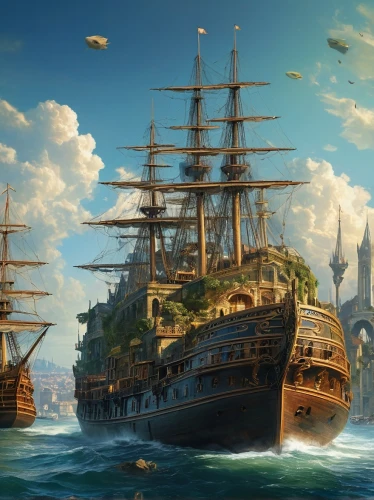 galleon ship,sea fantasy,galleon,caravel,airships,sea sailing ship,full-rigged ship,airship,sailing ships,sailing ship,pirate ship,sail ship,manila galleon,ship travel,fantasy picture,carrack,voyage,tallship,air ship,east indiaman,Conceptual Art,Fantasy,Fantasy 05