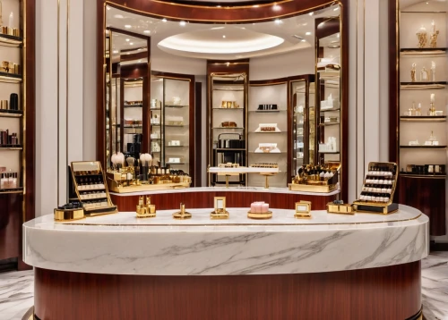 luxury bathroom,gold bar shop,soap shop,beauty room,brandy shop,china cabinet,bathroom cabinet,cosmetics counter,cartier,gold shop,shower bar,jewelry store,apothecary,cabinetry,luxurious,bar counter,luxury,perfumes,luxury accessories,parlour maple,Photography,General,Realistic