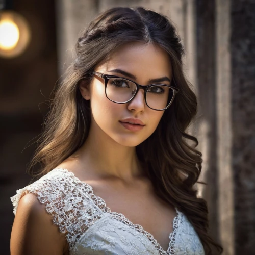 with glasses,lace round frames,silver framed glasses,glasses,reading glasses,wedding glasses,eye glasses,specs,librarian,spectacles,eyeglasses,beautiful young woman,glasses glass,two glasses,kids glasses,ski glasses,pink glasses,romantic look,pretty young woman,veronica,Conceptual Art,Fantasy,Fantasy 13