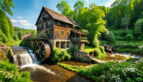 water mill,house in the forest,old mill,green waterfall,house in mountains,home landscape,water wheel,dutch mill,log home,tree house hotel,beautiful home,house with lake,wooden house,miniature house,house in the mountains,summer cottage,germany forest,green landscape,fairy tale castle,fairytale castle,Photography,General,Natural