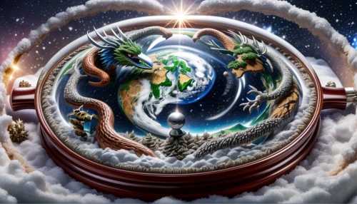 dragon of earth,christmas globe,mother earth,fantasy picture,world digital painting,elves flight,fantasy art,fantasy world,planet eart,snowglobes,zodiac,heaven gate,the earth,zodiac sign,birth of christ,five elements,planet alien sky,earth chakra,birth of jesus,exo-earth