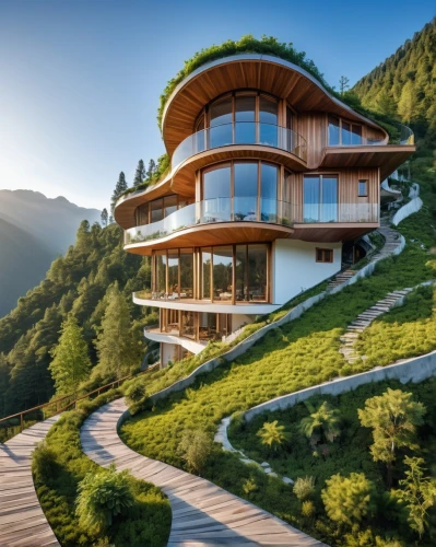 house in mountains,house in the mountains,eco hotel,alpine style,swiss house,eco-construction,switzerland chf,dunes house,futuristic architecture,mountain hut,timber house,modern architecture,austria,alpine dachsbracke,mountain huts,tree house hotel,luxury property,chalet,southeast switzerland,south tyrol,Photography,General,Realistic