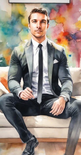 ceo,businessman,blur office background,black businessman,advertising figure,white-collar worker,real estate agent,portrait background,abstract corporate,business angel,business man,sales man,men sitting,oil painting on canvas,world digital painting,men's suit,chair png,a black man on a suit,an investor,linkedin icon,Digital Art,Watercolor