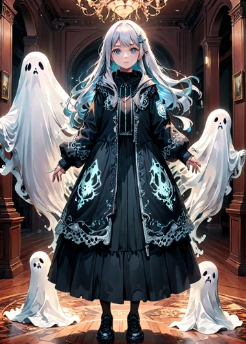 ghost girl,halloween ghosts,ghost background,winterblueher,halloween background,halloween wallpaper,ghost,halloween poster,ghost catcher,the ghost,ghosts,ghost pattern,ghost castle,priestess,halloween illustration,gothic portrait,gothic style,boo,phantom,piko,Anime,Anime,General