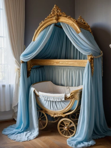 infant bed,baby room,baby bed,nursery decoration,room newborn,baby carriage,canopy bed,baby gate,four poster,dolls pram,the little girl's room,children's bedroom,chiavari chair,four-poster,blue pushcart,rococo,changing table,nursery,bridal suite,baby mobile,Photography,General,Natural