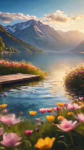 landscape background,beautiful landscape,full hd wallpaper,landscapes beautiful,beautiful lake,sea of flowers,splendor of flowers,nature landscape,the valley of flowers,heaven lake,beauty scene,fantasy landscape,meadow landscape,background view nature,flower water,flower background,landscape nature,flower painting,natural scenery,the natural scenery,Photography,General,Commercial