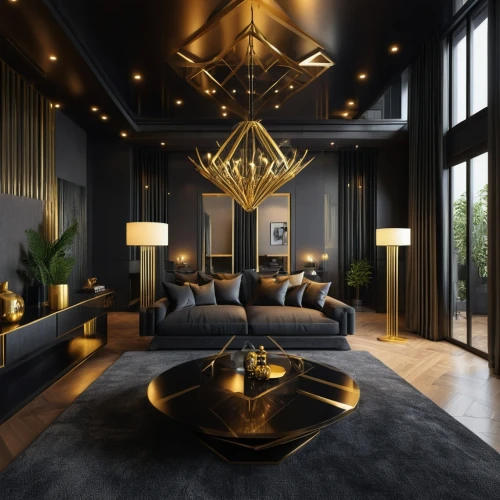 luxury home interior,modern living room,interior modern design,modern decor,contemporary decor,interior design,living room,livingroom,great room,apartment lounge,interior decoration,modern room,sitting room,ornate room,interior decor,interiors,modern style,black and gold,fire place,family room,Photography,General,Realistic