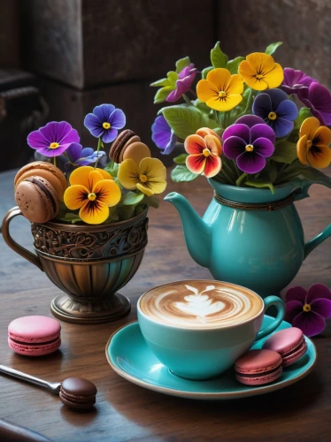 floral with cappuccino,teacup arrangement,coffee background,tea flowers,flower tea,dandelion coffee,cup and saucer,edible flowers,café au lait,still life of spring,coffee fruits,caffè macchiato,mocaccino,cups of coffee,cute coffee,cup coffee,coffee tea illustration,wooden flower pot,flowers png,morning glories,Illustration,Realistic Fantasy,Realistic Fantasy 17