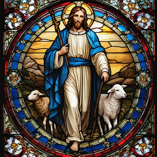 the good shepherd,good shepherd,nativity of jesus,christ feast,benediction of god the father,nativity of christ,east-european shepherd,easter lamb,shepherd,st. bernard,stained glass window,christ child,happy easter,shepherds,christian,jesus christ and the cross,pyrenean shepherd,baptism of christ,jesus in the arms of mary,easter background,Photography,General,Realistic