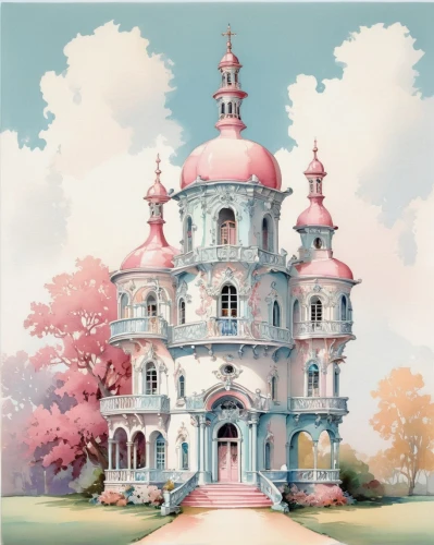 fairy tale castle,church painting,temples,fairytale castle,fairy chimney,witch's house,fairy house,whipped cream castle,cd cover,children's fairy tale,witch house,rococo,little church,doll house,house painting,houses clipart,baroque,house of prayer,ghost castle,fantasy picture,Conceptual Art,Fantasy,Fantasy 24