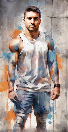 strongman,muscle man,kapparis,steel man,zao,alpha,angry man,ronaldo,standing man,mohammed ali,digiart,body-building,body building,fitness model,dj,art,grafitti,big hero,man,t1,Digital Art,Watercolor