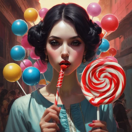 lollipop,lollipops,woman with ice-cream,lollypop,iced-lolly,candies,candy,confectionery,candy apple,candy shop,candy store,confection,sugar candy,little girl with balloons,red balloon,candy crush,confectioner,bubble blower,icepop,transistor,Conceptual Art,Fantasy,Fantasy 11