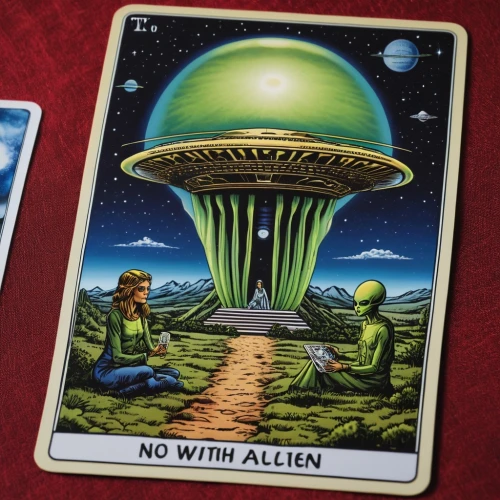 collectible card game,prosperity and abundance,ufo interior,alien world,aliens,axum,card deck,ufo intercept,fortune telling,alien invasion,alien planet,divine healing energy,ufo,extraterrestrial life,tabletop game,ufos,flying saucer,tarot cards,energy centers,astrology,Photography,General,Realistic